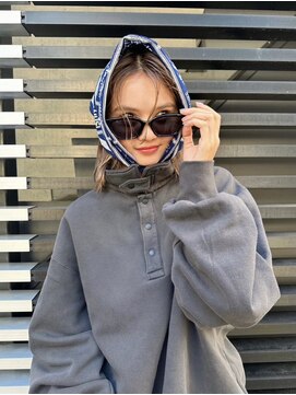 ヘアーアンジェ 伊達店(Hair ange) ナチュラルレイヤースタイル×メンズライクブラックコーデNo-5