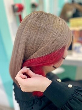 マティーナ ヘアー 池袋(Matina hair) 【ミルクティーとインナーピンクヘアカラー】20代30代40代50代