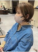丸みボブ/オレンジブラウン