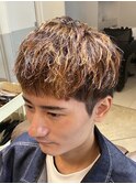 ハイライトソフトツイストパーマショート