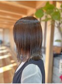 ぱっつりグレージュ