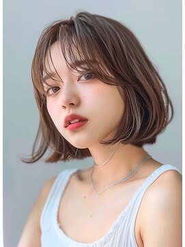 レヴ 草加店(LEV.) イメチェン 外ハネ ボブ 美髪 ワイドバング ブルーブラック