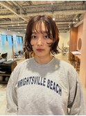 大人ショートボブウルフレイヤーベージュ髪質改善メテオカラー