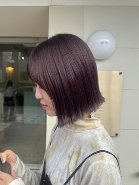 ジェムバイアルテフィーチェ(gem by artefice) パツっとボブ×ピンクバイオレット