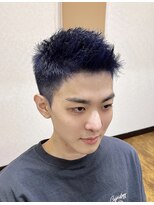 リット(lit.)&nbsp;ブルー　ブリーチ一回　　紺色　ダークブルー