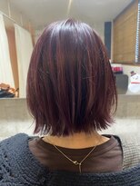 ジェリカ(Jlica)&nbsp;切りっぱなしミニボブ　ワインレッド　ブリーチなし