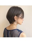 美髪マニッシュショートネイビーカラー