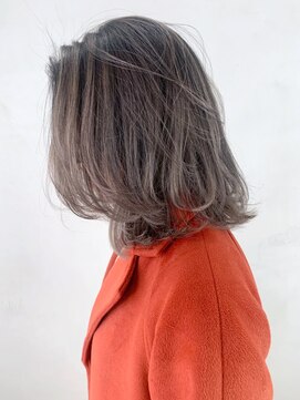 アルバム 銀座(ALBUM GINZA) セミディグレージュ_ネオウルフ外ハネボブ_ba270601