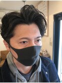 #かき上げヘア#★大人ツーブロ★マスクも似合う大人スタイル★