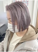 ショートボブミルクティーベージュブリーチダブルカラー横浜西口