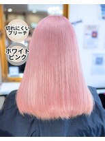 ヘアーメイク ダンス(hair make DANCE)&nbsp;切れにくいブリーチでホワイトピンク！