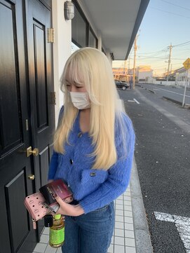 プティパ 水戸内原店(petit-pas) ホワイトブロンド×レイヤーカット