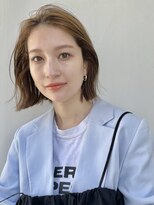 ベル 銀座5丁目店(Belle)&nbsp;オリーブベージュの切りっぱなしボブ【銀座】