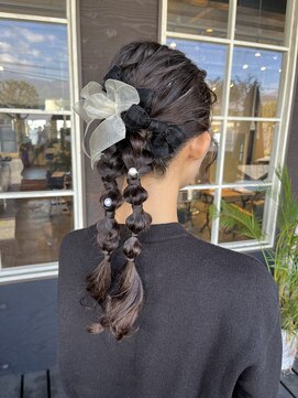 ムード マグ レーベル 南松本(MOOD Mag Label) 結婚式パーティーゆるふわ編み込みシニヨン大人美人成人式