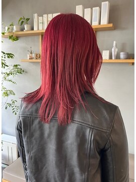 ペレ(pele) ピンクパープル　ワンブリーチ　ピラミンゴカラーウルフレイヤー