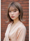 20代30代40代長め外ハネボブくびれボブ結べるボブマロンベージュ