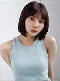 6ぱっつん前髪流し前髪鎖骨ミディアムボブ耳かけボブパーマ小顔