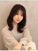 【艶感★セミロング】韓国ヘアくびれ大人可愛い外ハネミディ