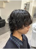 緩め縦落ちウルフパーマ/名古屋栄メンズ美容室