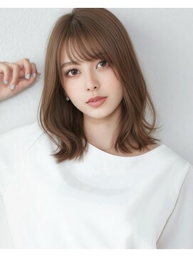 アフロート ディル(AFLOAT D'L) 【小顔カット】柔らかレイヤーミディ×シースルーバング30代40代