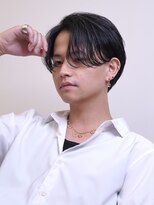ブラック(BLACK)&nbsp;クラックセンターパート/Men'sHair/リバースセンターパート