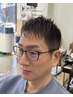 デザインカット＋白髪染め＋高濃度ヒアルロン酸シェービング