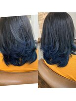 エスト ヘアー アメリ 松戸店(est hair Ameri) ブルー系グラデーションカラー