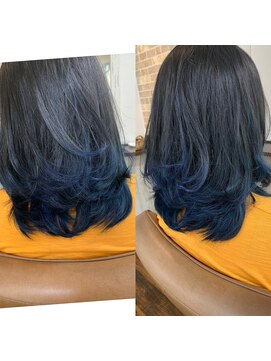 エスト ヘアー アメリ 松戸店(est hair Ameri) ブルー系グラデーションカラー