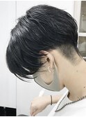 センターパート/毛流れパーマ/ツーブロ刈り上げ