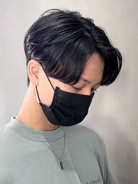 エルマーク 梅田中津(L-MARK) センターパートニュアンスパーマ韓国カルマパーマコンマヘア