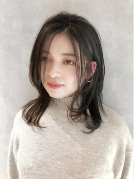 アイディール(:ideal) ミディアムレイヤー×【白髪染め】ナチュラルグレージュ