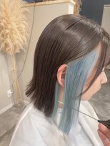 ミオレ(miauler)&nbsp;インナーカラー イヤリングカラー 水色 ブルー 切っぱなしボブ