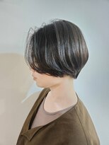 ツムグ 代官山 中目黒(TUMUGU)&nbsp;大人ショートオリーブアッシュ切りっぱなしボブ40代50代60代