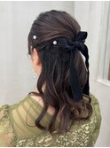 大人っぽくシンプルなハーフアップ / ヘアセット お呼ばれヘア