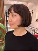 ★タッセルボブ/細めハイライト/白髪ぼかし/小顔ボブ/銀座40代