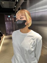 エン 栄店(enne)&nbsp;ミルクティーベージュ×ホワイトブロンドのボブ