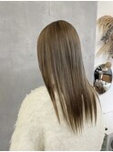 ミルクティーベージュ　ハイレイヤー　ダブルカラー