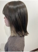 イヤリングカラー×切りっぱなしボブ【福岡】