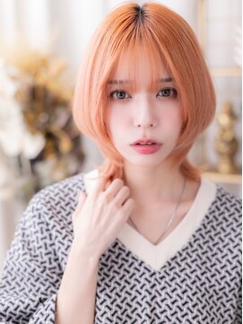 カバーヘア ブリス 北浦和(COVER HAIR bliss) アプリコットオレンジハイレイヤーウルフカットA9北浦和10代20代