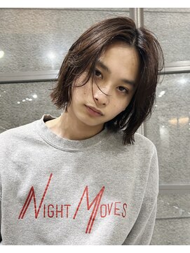 メゾンアクア 表参道(Maison ACQUA) =メンズボブ/ダークブラウン/ルーズショート／ルーズパーマ