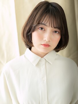 モッズヘア 越谷(mod's hair) モカブラウンブリーチなし似合わせカット丸みボブY越谷30代40代