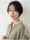 黒髪似合わせカット耳かけ小顔クールショートA13川口20代30代