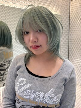 サンクマーケット 渋谷(cinq MARKET) 透け感ミントカラーのミディアムレイヤー