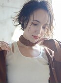 毛先パーマ ことりベージュ マニッシュショート フレンチボブ
