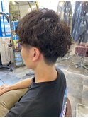 刈り上げマッシュスパイラルパーマ