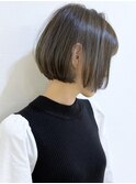 【松戸　ムラマツ】前髪あり　オリーブ　ショートボブ