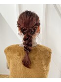 ヘアアレンジ 三つ編み 編み下ろし 福岡 天神 薬院 今泉