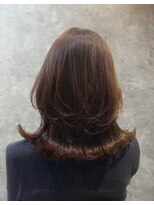 ベアーフルート 恵比寿店(BearFruit)&nbsp;くびれ外ハネミディ　×　ピンクブラウン