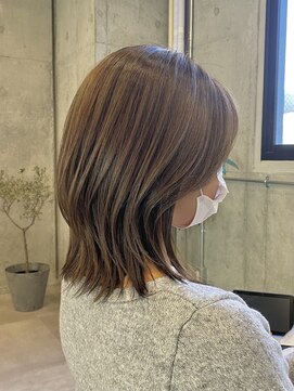 イミ(imi) 大人ボブ/外ハネボブ/ココアベージュ/小顔カット/髪質改善[登戸]