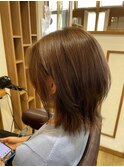 ウルフカット ミルクティーベージュ